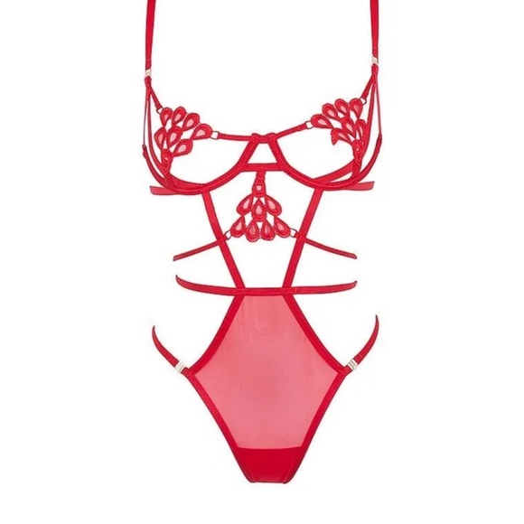 CLEARANCE was $90 Bluebella for Victoria’s Secret NWT Red Bodysuit Teddy 36B - Picture 3 of 4